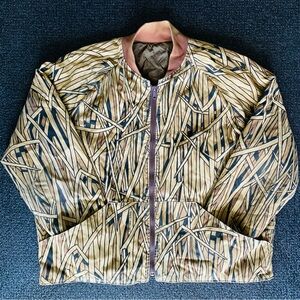 Vintage Cabelas 1980s Cat Tail Camo Bomber Jacket size XL (No Label)